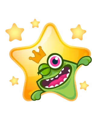 frog inside a start with smaller stars around and the image is pulsing